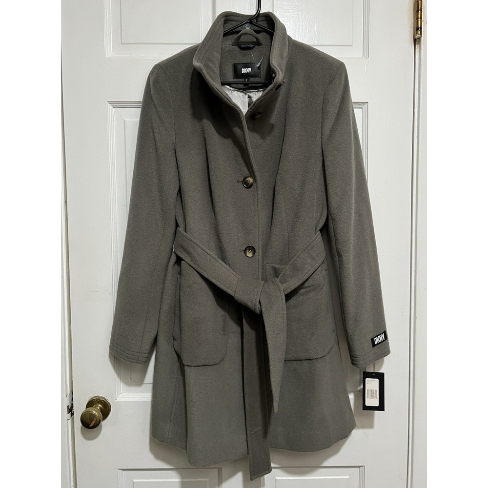 NWT DKNY Sage Green Women's Pea Coat Size Small